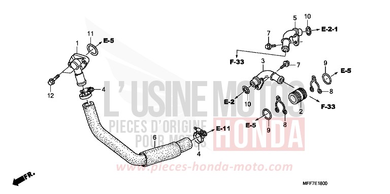 WATER PIPE for TRANSALP ABS ANCHOR GRAY METALLIC-U (NH229) from 2008